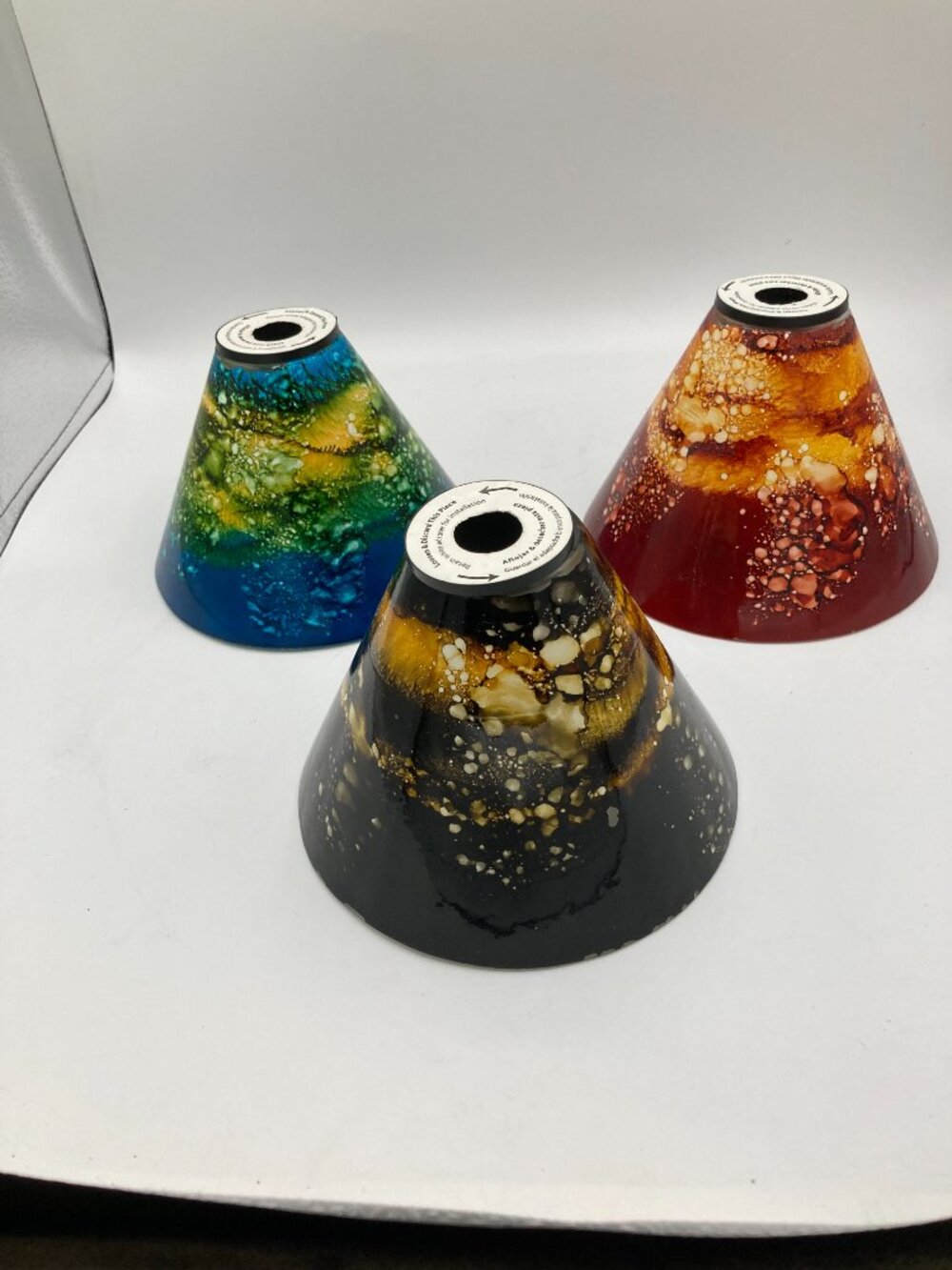 3 CONE SHAPED POLE LAMP COVERS